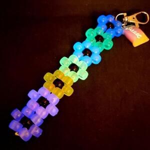 Handmade Glow in the Dark neon Kandi Flower keychain